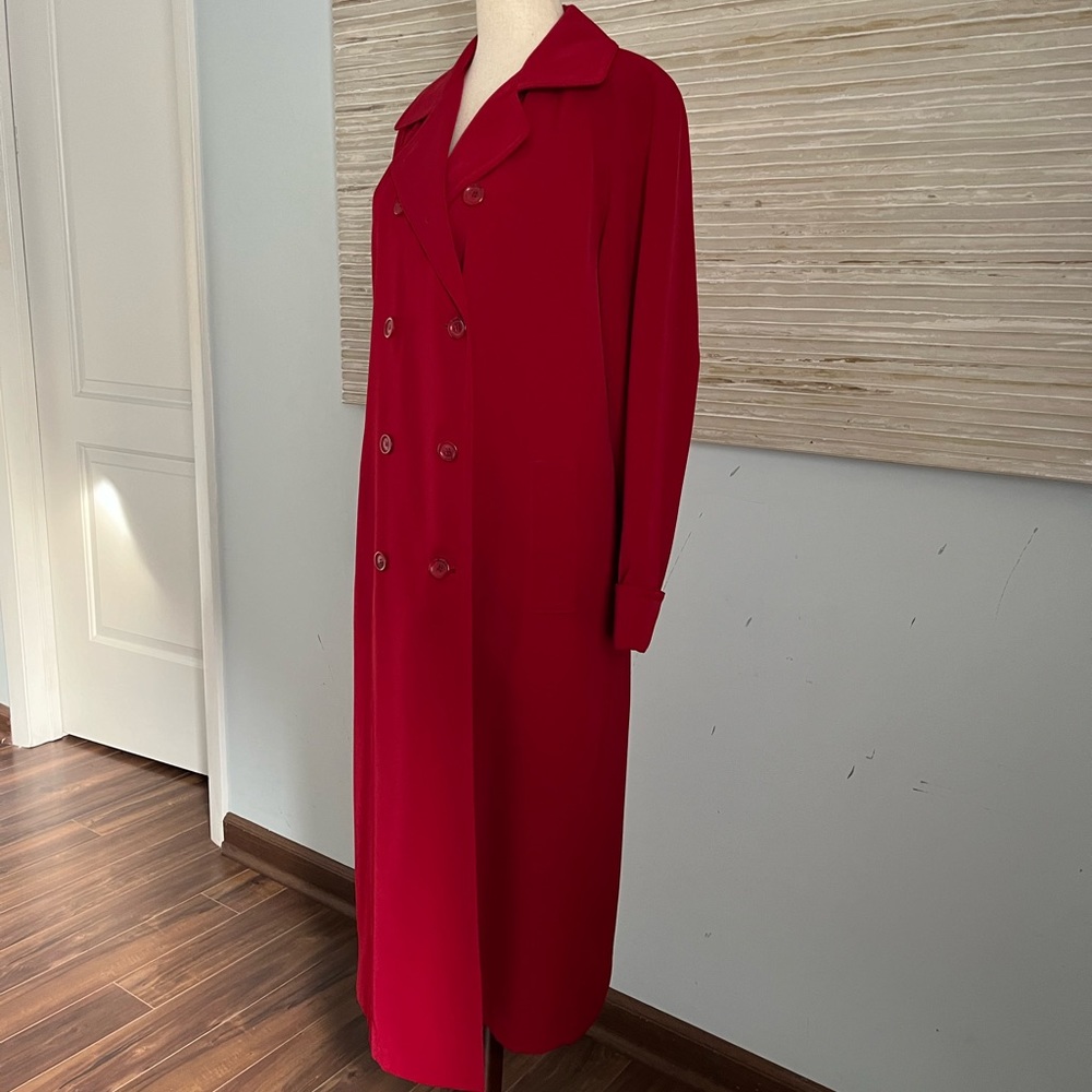 Gallery Red Trench coat size 6P - Picture 10 of 13